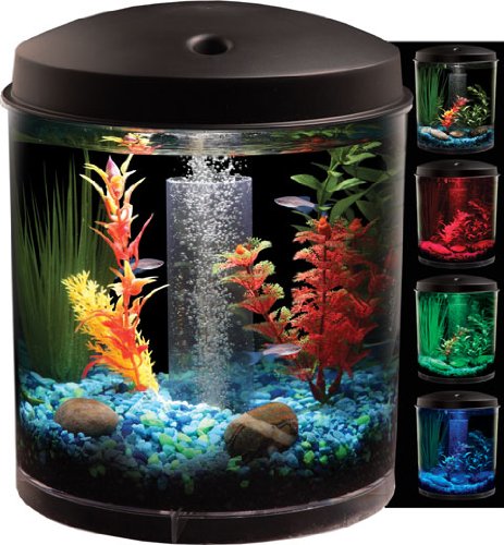 KollerCraft API Aquaview 360 Aquarium Kit with LED Lighting and Internal Filter, 2-Gallon