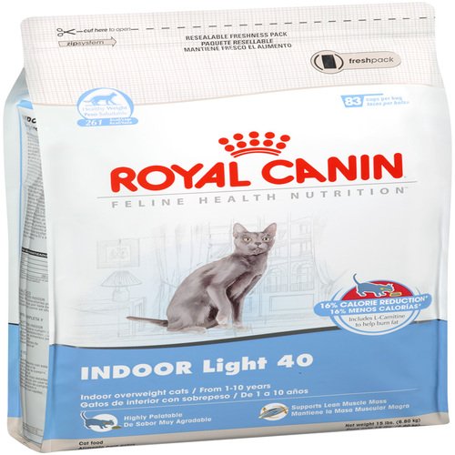 Royal Canin Dry Cat Food, Indoor Light 40 Formula, 15-Pound Bag