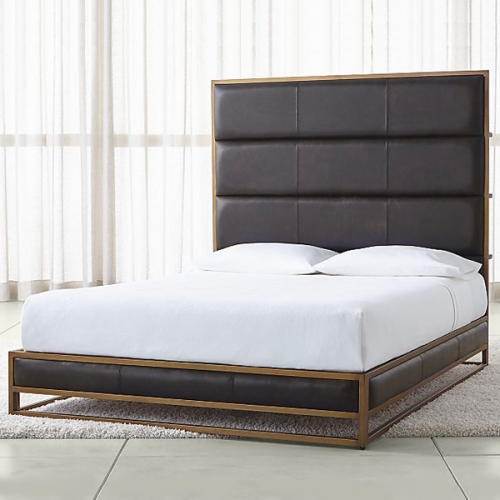 Oxford Leather Queen Bed