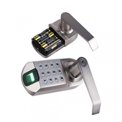 Ardwolf A1 Fingerprint Door Lock, Keyless Biometric Keypad Lock, with Reversible Lever and Automatic Locking, No Drills Needed - Satin Nickel