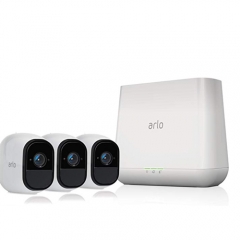 Arlo Pro Security System with Siren - 3 Rechargeable Wire-Free HD Cameras with Audio, Indoor/Outdoor, Night Vision (VMS4330), Works with Alexa