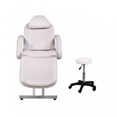 ColdBeauty White Adjustable Salon Barber Massage Beauty Bed with Hydraulic Stool Facial Acupuncture Chair