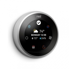 Nest (T3007ES) Learning Thermostat, Easy Temperature Control for Every Room in Your House, Stainless Steel (Third Generation), Works with Alexa