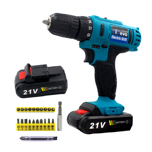 Mini Drill electric Screwdriver Cordless Drill 2 Batteries drilling Eu plug Plastic box Two Speed drill power tools