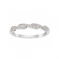 9ct White Gold 0.17ct Diamond Cross Over Eternity Ring