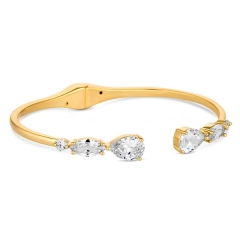 Designer crystal pear drop bangle