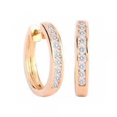 9ct Yellow Gold 0.50 Carat Total Weight Diamond Channel Set Hoops