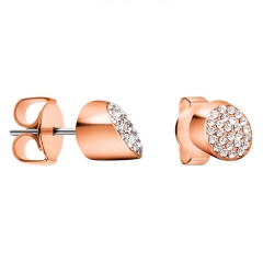 Rose gold 'Brilliant' crystal stud earrings