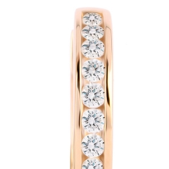 9ct Yellow Gold 0.50 Carat Total Weight Diamond Channel Set Hoops