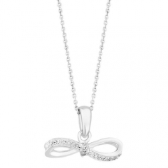 Sterling silver bow necklace