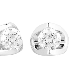 9ct White Gold 0.25ct Diamond Tension Set Earrings