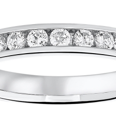 Platinum 0.50 Carat Brilliant Cut Half Eternity Ring