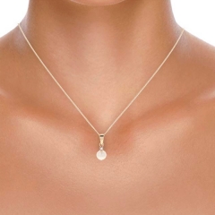 9ct White Gold Pearl Pendant