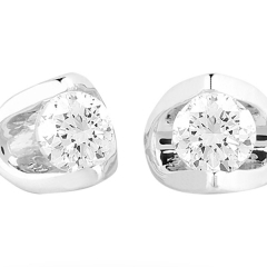 9ct White Gold 0.25ct Diamond Tension Set Earrings