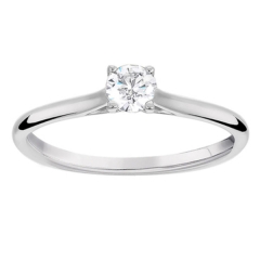 Brilliant Cut 0.25ct 4 Claw Diamond Solitaire Ring In 9ct White Gold