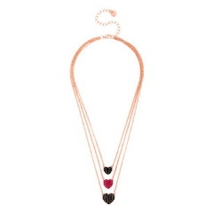 Multi tone heart drop necklace