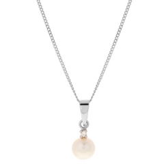 9ct White Gold Pearl Pendant