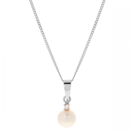 9ct White Gold Pearl Pendant