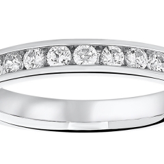 Platinum 0.50 Carat Brilliant Cut Half Eternity Ring