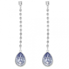 Lilac crystal pear drop earrings