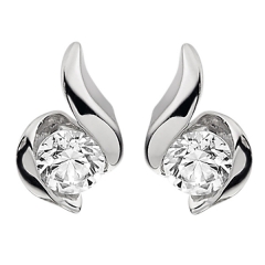 9ct White Gold 0.10ct Wrapped In Love Diamond Earrings