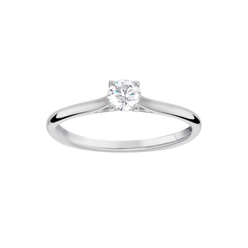 Brilliant Cut 0.25ct 4 Claw Diamond Solitaire Ring In 9ct White Gold