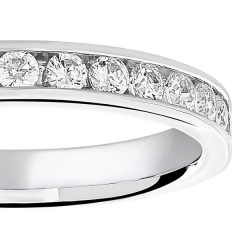 Platinum 0.50 Carat Brilliant Cut Half Eternity Ring