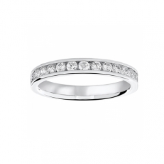 Platinum 0.50 Carat Brilliant Cut Half Eternity Ring