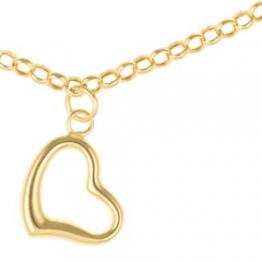 Gift packaged 'Mandisa' 9ct yellow gold heart charm bracelet