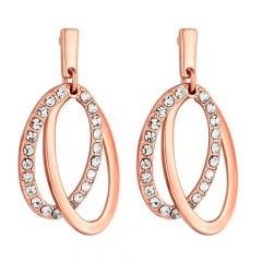 Pave hoop drop earrings