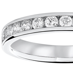 Platinum 0.50 Carat Brilliant Cut Half Eternity Ring