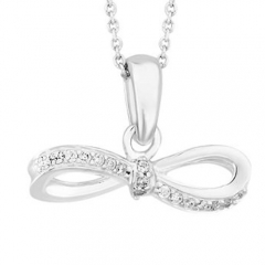 Sterling silver bow necklace