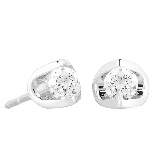 9ct White Gold 0.25ct Diamond Tension Set Earrings