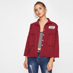 Drop Shoulder Patch Back Jacket