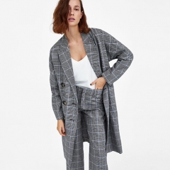 Hot Cashmere Plaid Tweed Miniskirt Suit