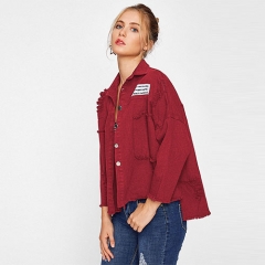 Drop Shoulder Patch Back Jacket