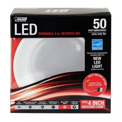 LED 4 inch Recessed Light With Interchangable Trim - 12 Watt - 50W Equiv - Dimmable - Baffled - 600 Lumens