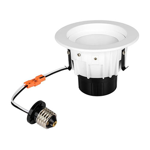 LED 4 inch Recessed Light With Interchangable Trim - 12 Watt - 50W Equiv - Dimmable - Baffled - 600 Lumens