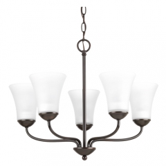 Classic Collection - 3 Light Chandelier With Etched Glass Shade - Progress Lighting