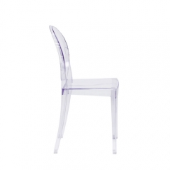 Flash Furniture FH-111-APC-CLR-GG Ghost Transparent Polycarbonate Outdoor / Indoor Stackable Side Chair with Oval Back