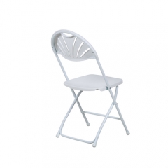 Lancaster Table & Seating Black Plastic Fan Back Folding Chair