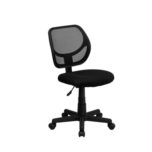 Flash Furniture WA-3074-BK-GG Mid-Back Black Mesh Office / Task Chair with Nylon Frame and Swivel Base