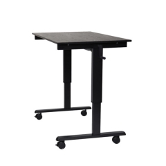 Luxor STANDCF48-BK/BO Adjustable Standing Desk with Black Steel Frame and Black Oak Desktop - 48