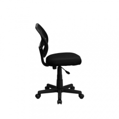 Flash Furniture WA-3074-BK-GG Mid-Back Black Mesh Office / Task Chair with Nylon Frame and Swivel Base