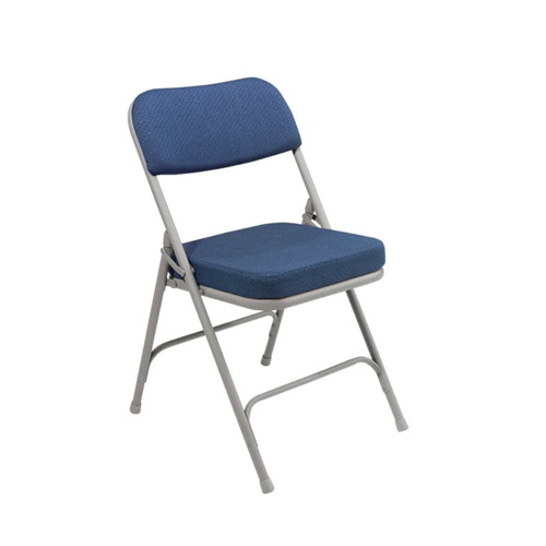 National Public Seating 3215 Gray Metal Folding Chair with 2" Regal Fabric Padded Seat