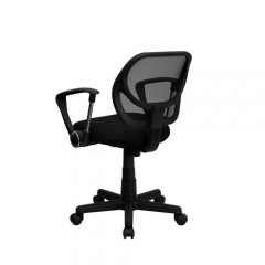 Flash Furniture WA-3074-BK-A-GG Mesh Office / Task Chair with Nylon Frame, Swivel Base, and Polyurethane Arms