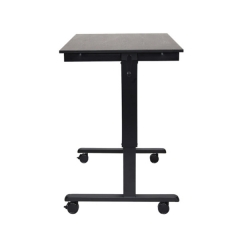 Luxor STANDCF48-BK/BO Adjustable Standing Desk with Black Steel Frame and Black Oak Desktop - 48