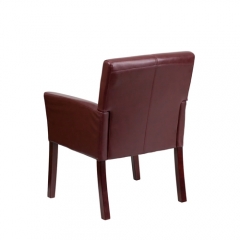 Flash Furniture BT-353-BURG-GG Burgundy Leather Executive Side / Reception Chair with Mahogany Legs