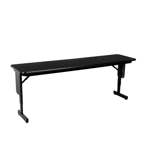 Correll SPA1872PX07 18" x 72" Black Granite Adjustable Height Panel Leg Folding Seminar Table