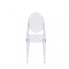 Flash Furniture FH-111-APC-CLR-GG Ghost Transparent Polycarbonate Outdoor / Indoor Stackable Side Chair with Oval Back